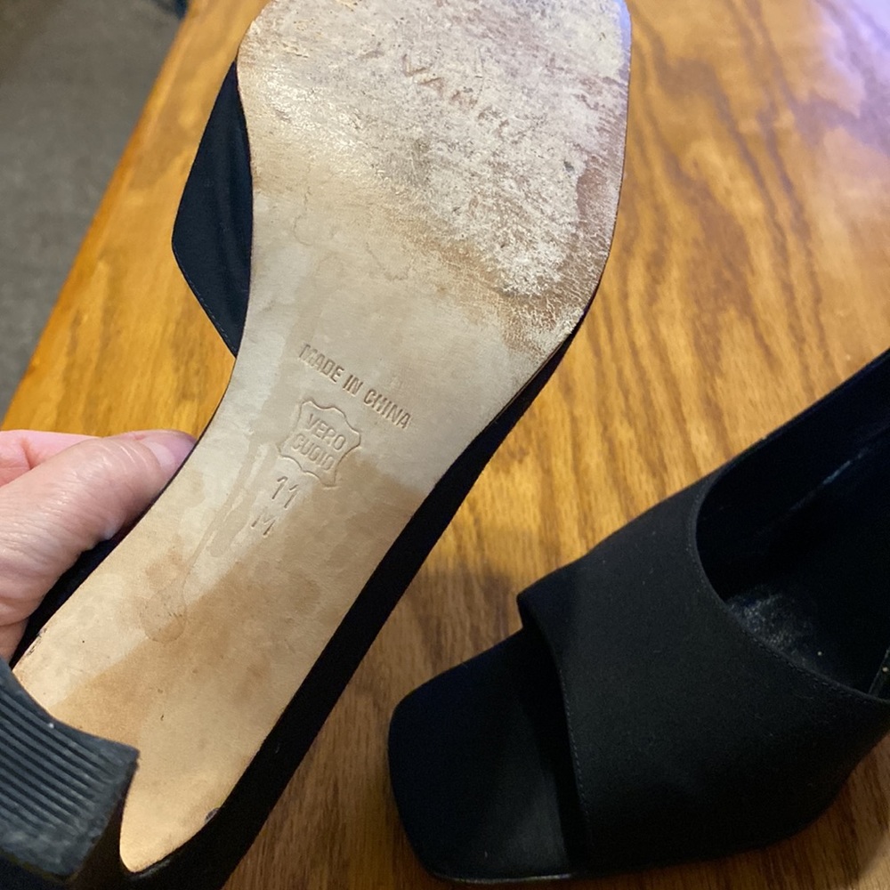 Van Eli Black Peep toe Heels Size 11M - Picture 5 of 7